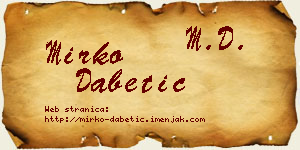 Mirko Dabetić vizit kartica